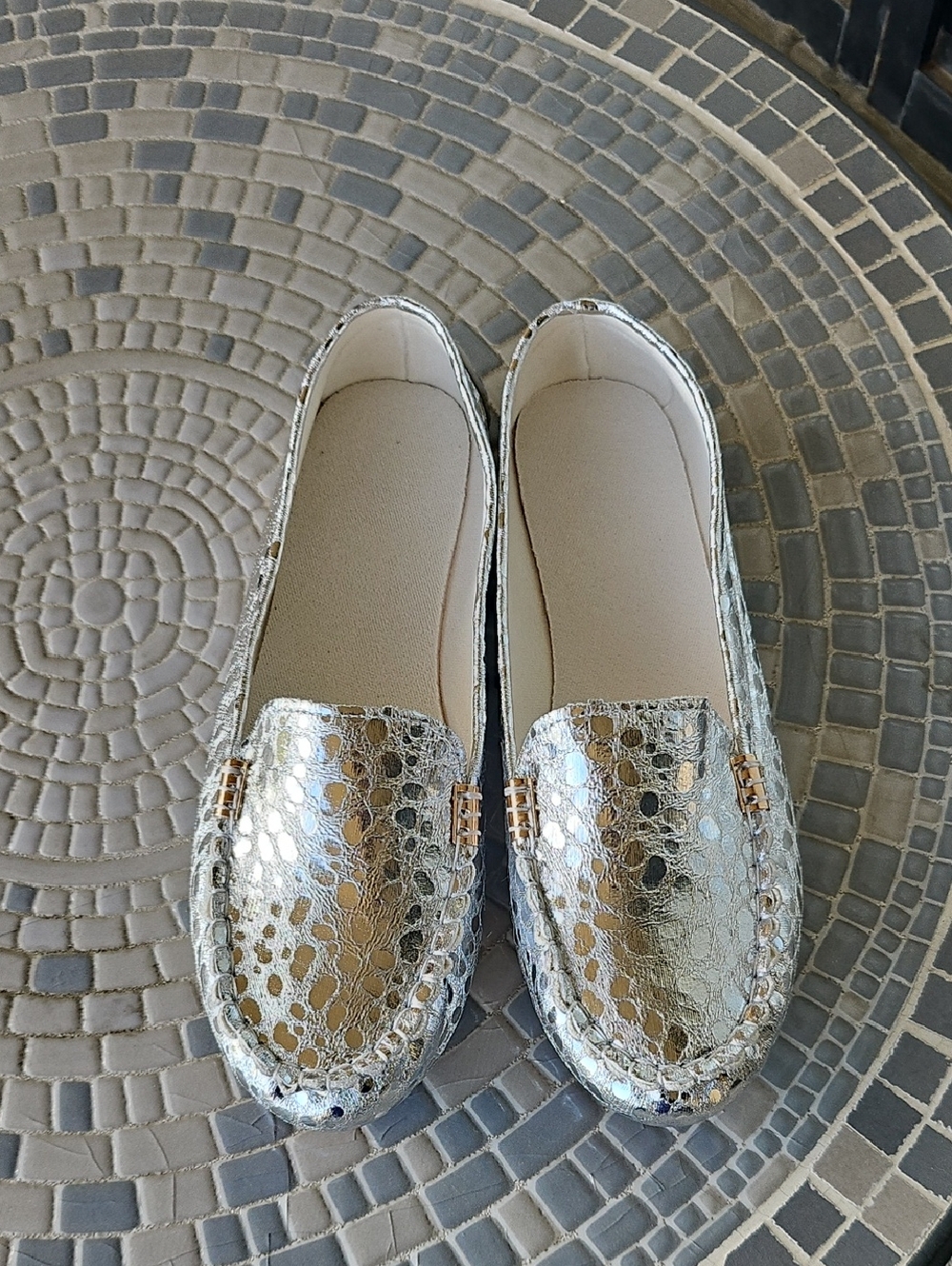 Women's Silver Loafers
